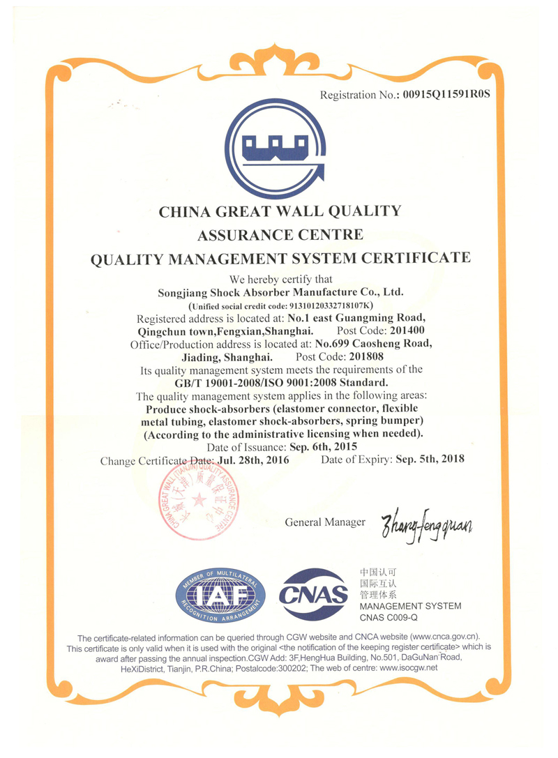 淞江集團(tuán)ISO9001證書(shū)，淞江集團(tuán)資質(zhì)證書(shū)